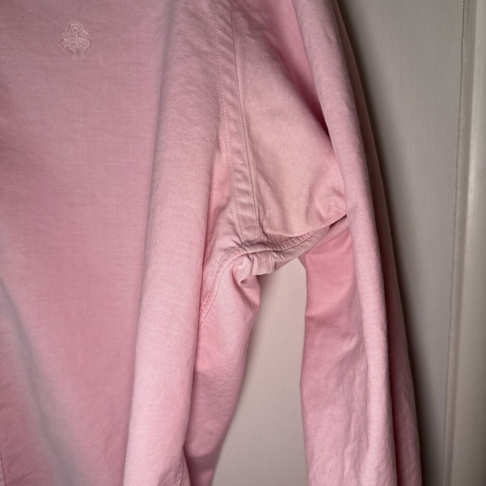 VTG Brooks Brothers Jeffrey Pink Button Down Cotton Logo Oxford Shirt USA | XL - Picture 4 of 11